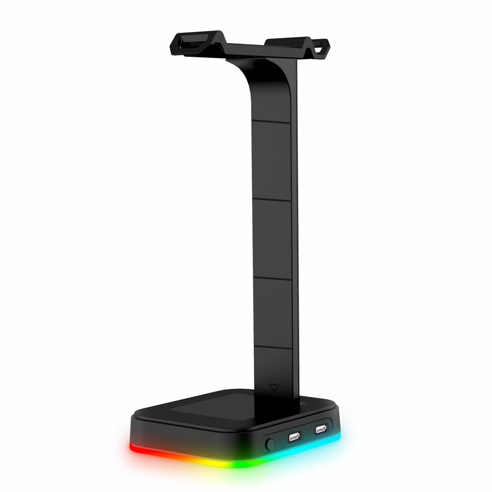 RGB Gaming Headphone Stand Headset Holder Hanger Rack With Charging Port Stable Base for All black