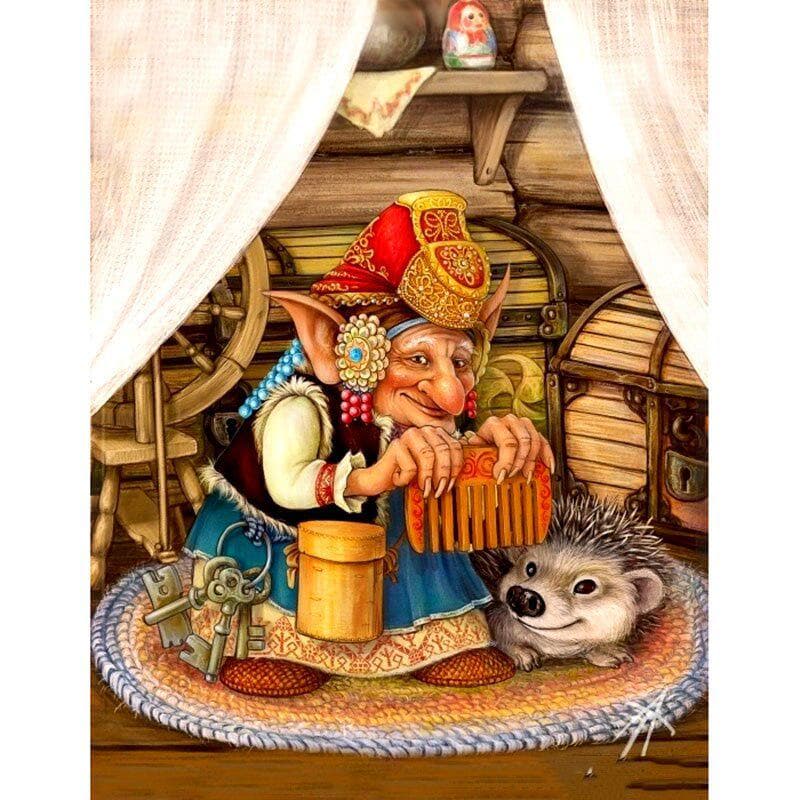 Full Round Drill 5D DIY Diamond Painting Witch & Hedgehog Embroidery Cross Stitch 20X30CM