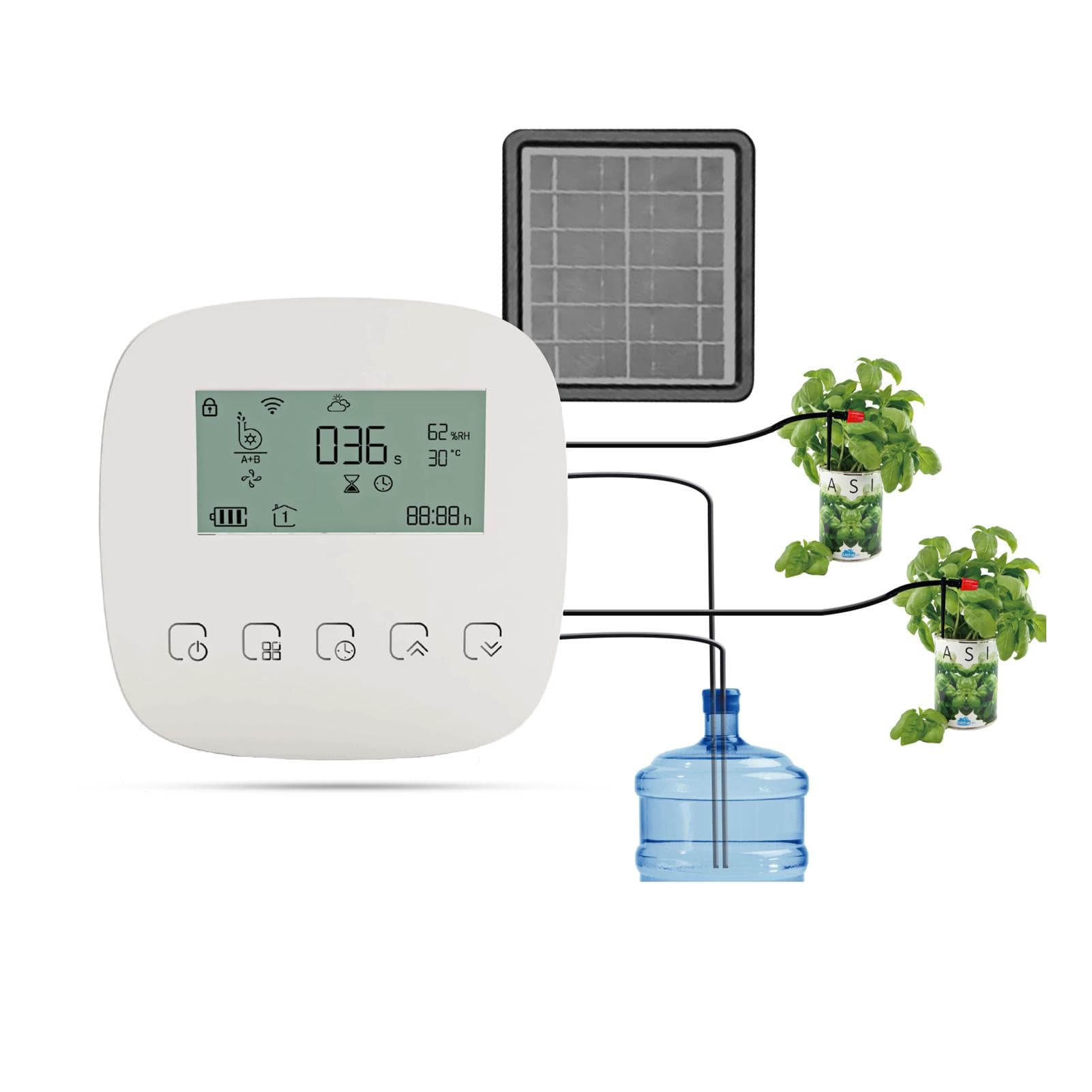 Automatic Watering System Smart Watering Device Dual Pump System WiFi/ Voice/ Manual Control With Solar Panel