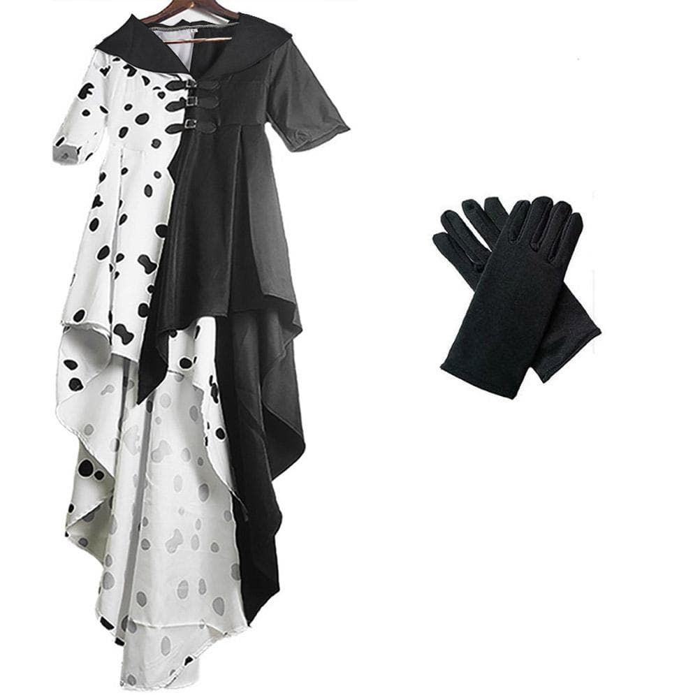 Movie Character Cosplay Dress And Gloves Outfits Stage Costume for Halloween and Theme Party
