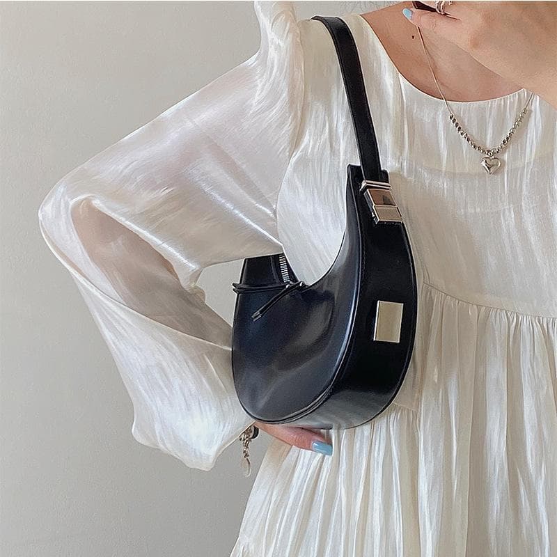 Women's Bag, Single-shoulder Bag, Black Crescent Moon Bag, Trendy and Niche Design, French Half-moon Bag, Versatile and Hot Girl Handbag black