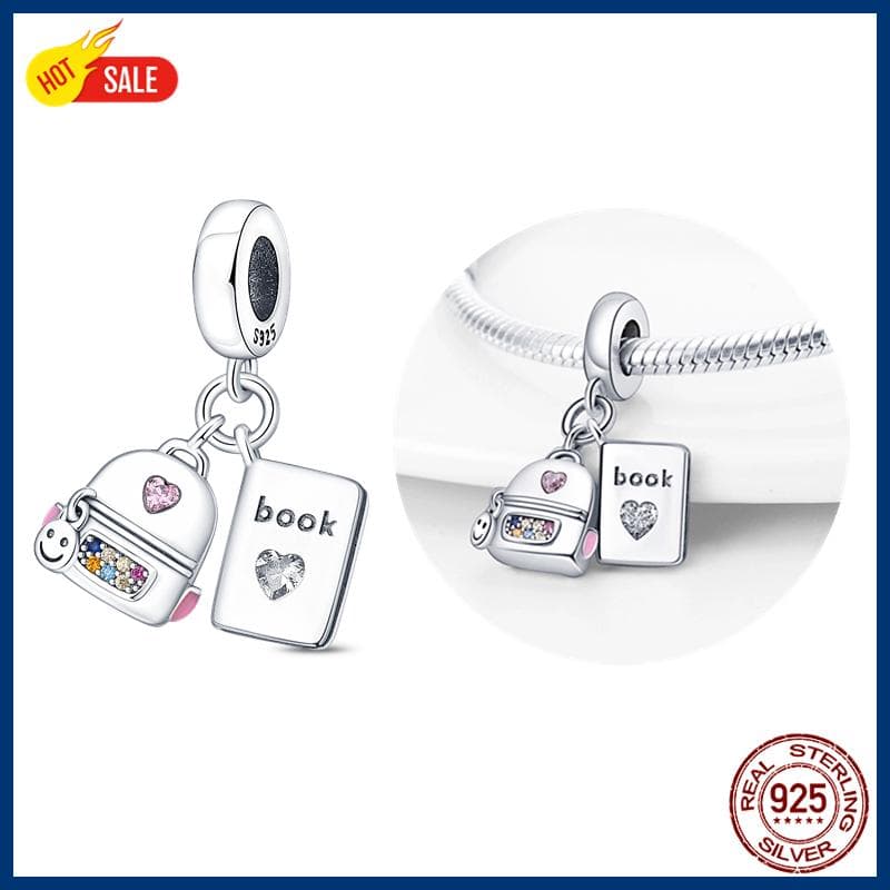 100% S925 Sterling Silver Firefly Charms Evil Eye Hot Air Balloon Blue Charms Fit Original Bracelet DIY Jewelry Making