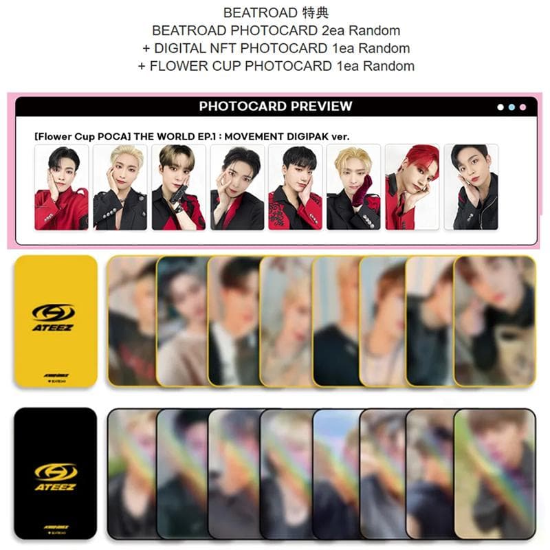 ATEEZ THE WORLD EP.1 MOVEMENT ALBUM (Digipack ver.) (+Online Benefit) WOOYOUNG+RANDOM SET 2EA