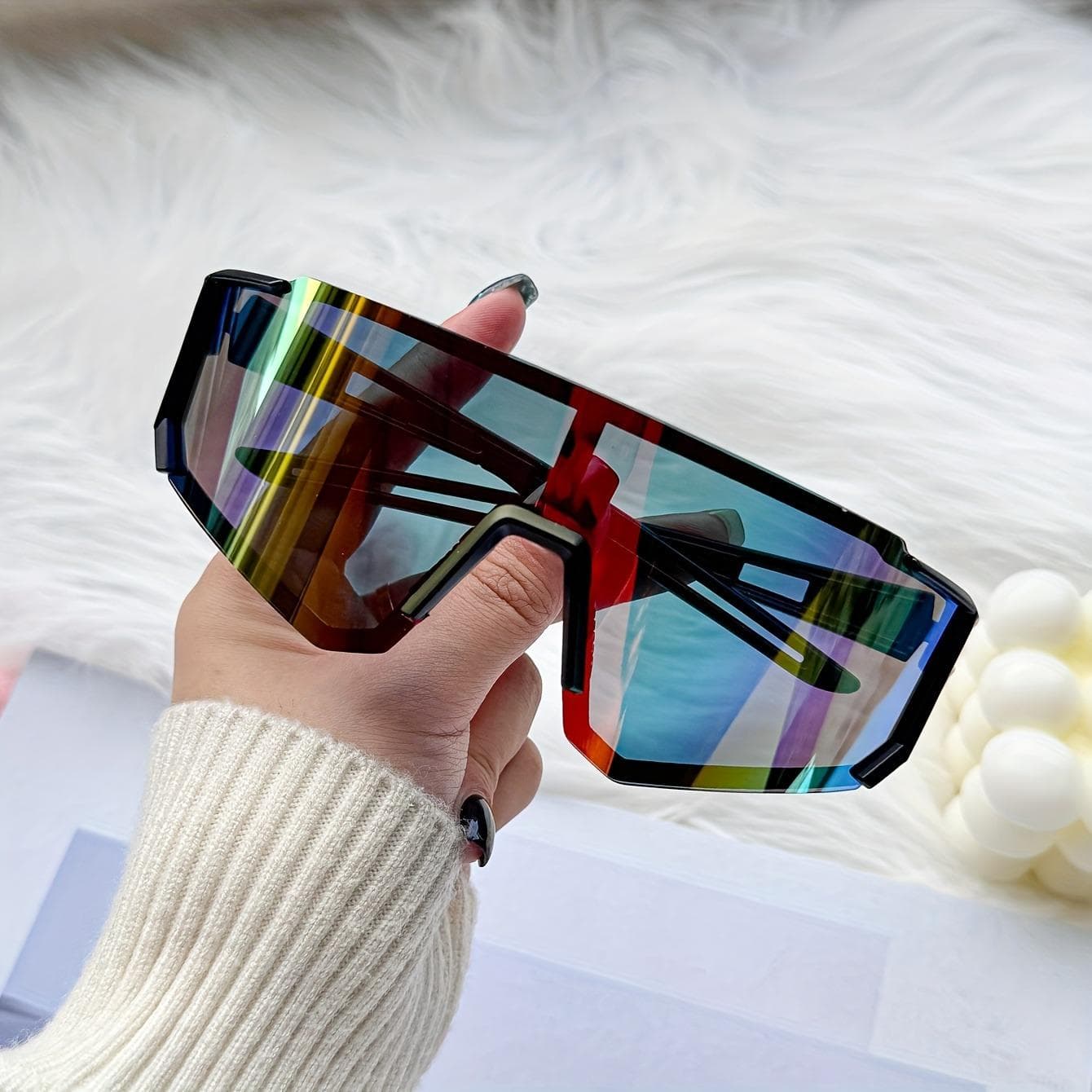 Trendy Unisex Oversized Decorative Glasses with Bright Colorful Frames for Fashion Accessories