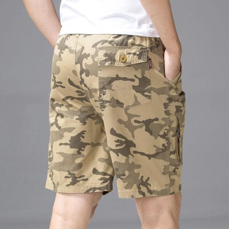 Camouflage Shorts Men's Summer Cotton Loose Five-point Pants Men's Casual Beach Pants 5XL yellow