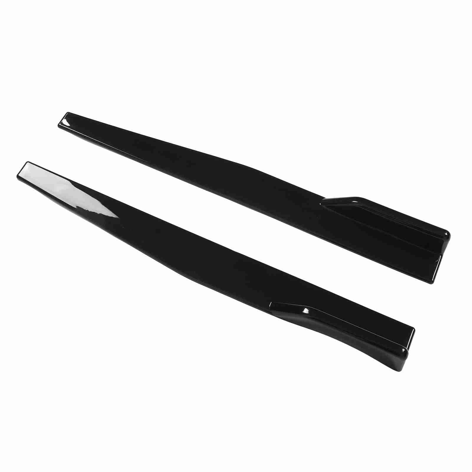 2Pcs Side Skirt Spoiler Left Right 860mm Glossy Black Reduce Air Resistance ABS Scratch Resistant