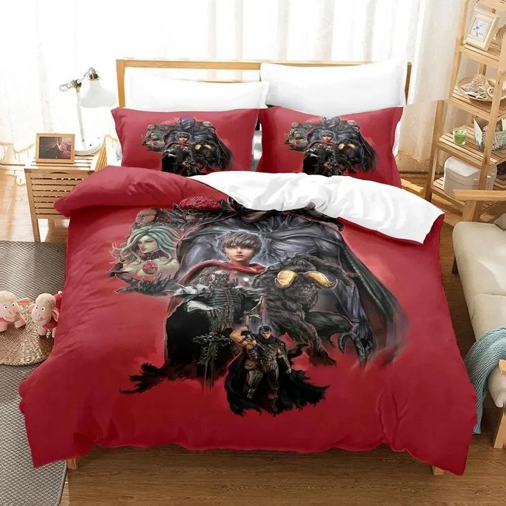 3D Print Anime BERSERK Bedding Set Double Twin King Duvet Cover Comforter Pillowcase Boys Girls Adults Bedroom For Home Textiles 70x133cm 2pcs