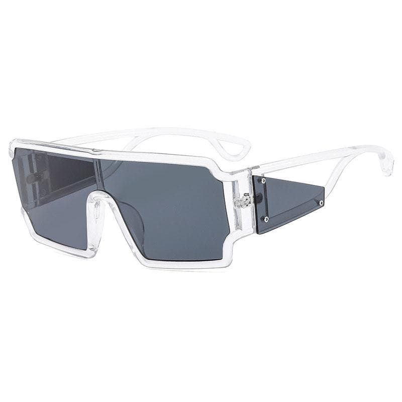 Y2K Luxury Designer One Piece Sunglasses Women Men Vintage Punk Hollow Oversized Cool Shades UV400 As the photo