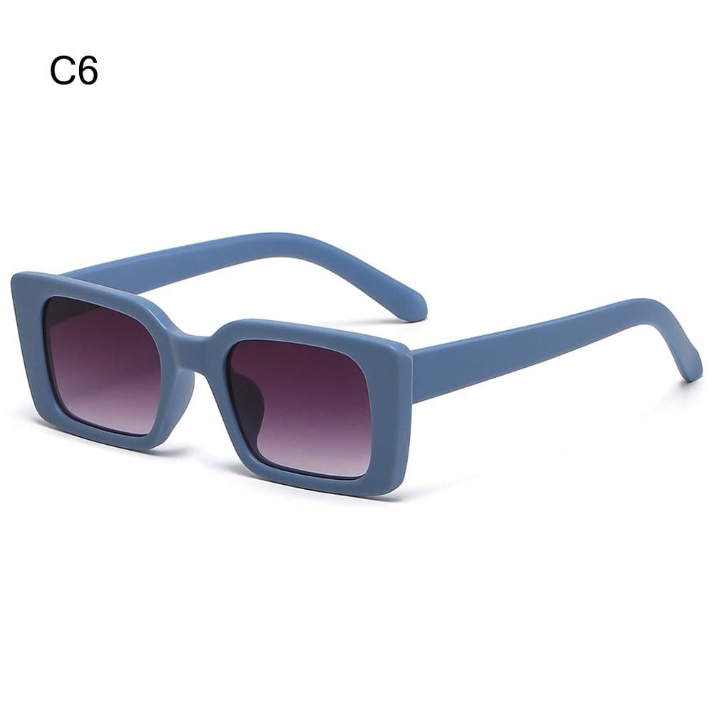 Women's Fashion Gradient Small Frame Rectangle Square Sunglasses Leopard Print Sun Glasses Stylish UV Protection
