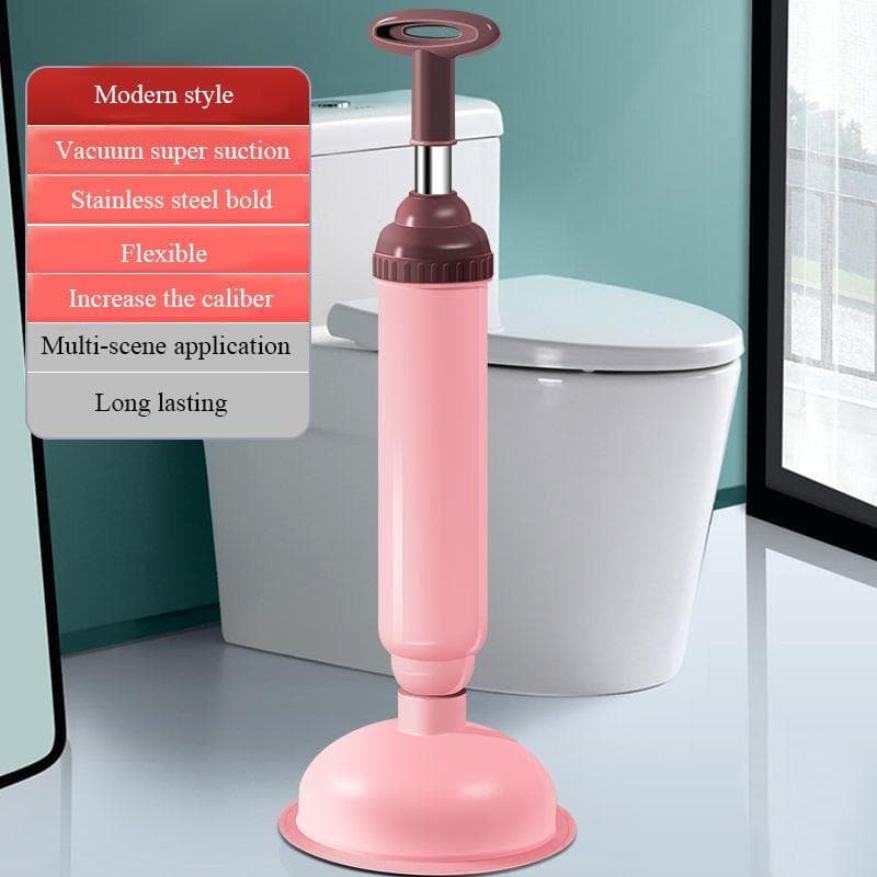 Toilet Plunger High Pressure Pump Anti Clogging Drain Cleaners Pipe Dredge Device for Bathroom Kitchen Sink Drain Clean Supplies pink