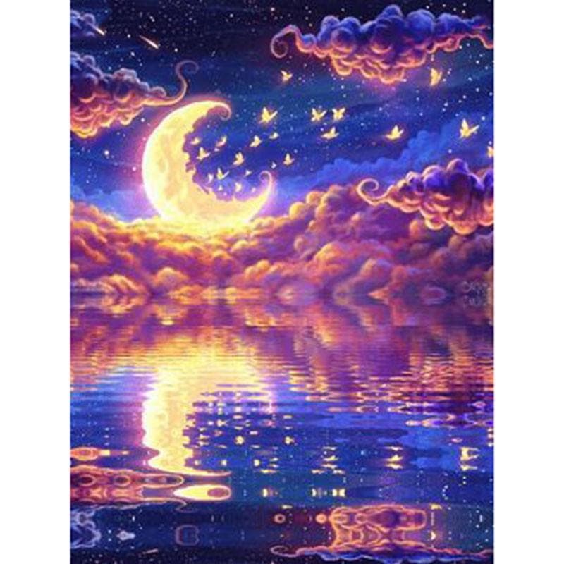 Full Round Drill Diamond Embroidery Moonlight 5D DIY Diamond Painting Cross Stitch Rhinestone 20X30CM