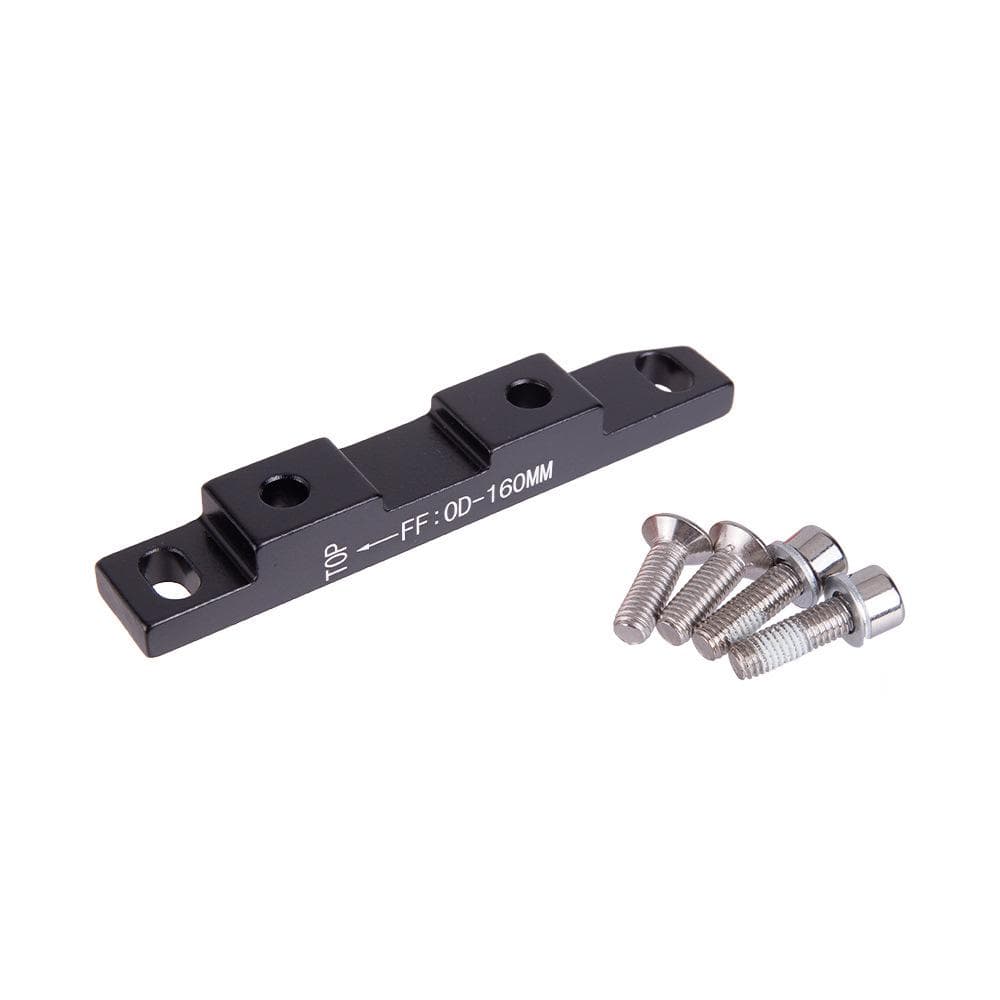 Road Bike Disc Brake Flat Mount Adapter Ultralight Disc Brake Adapter for 140mm/160mm Rotor FF160 black