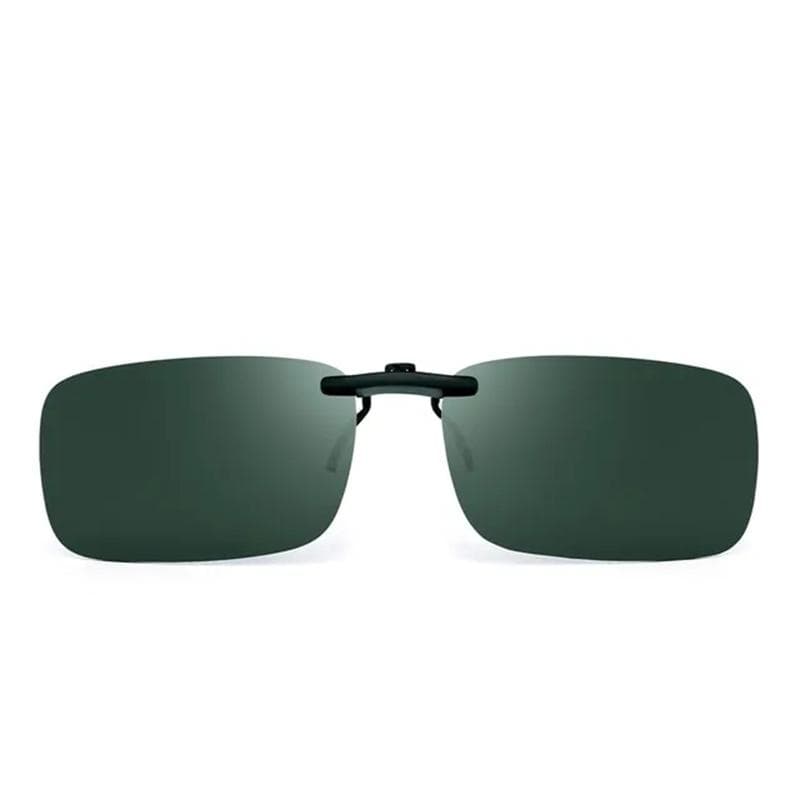 May Flower Rimless Rectangle Clip on Sunglasses Lightweight UV400 for Men Women Stylish Eyewear black