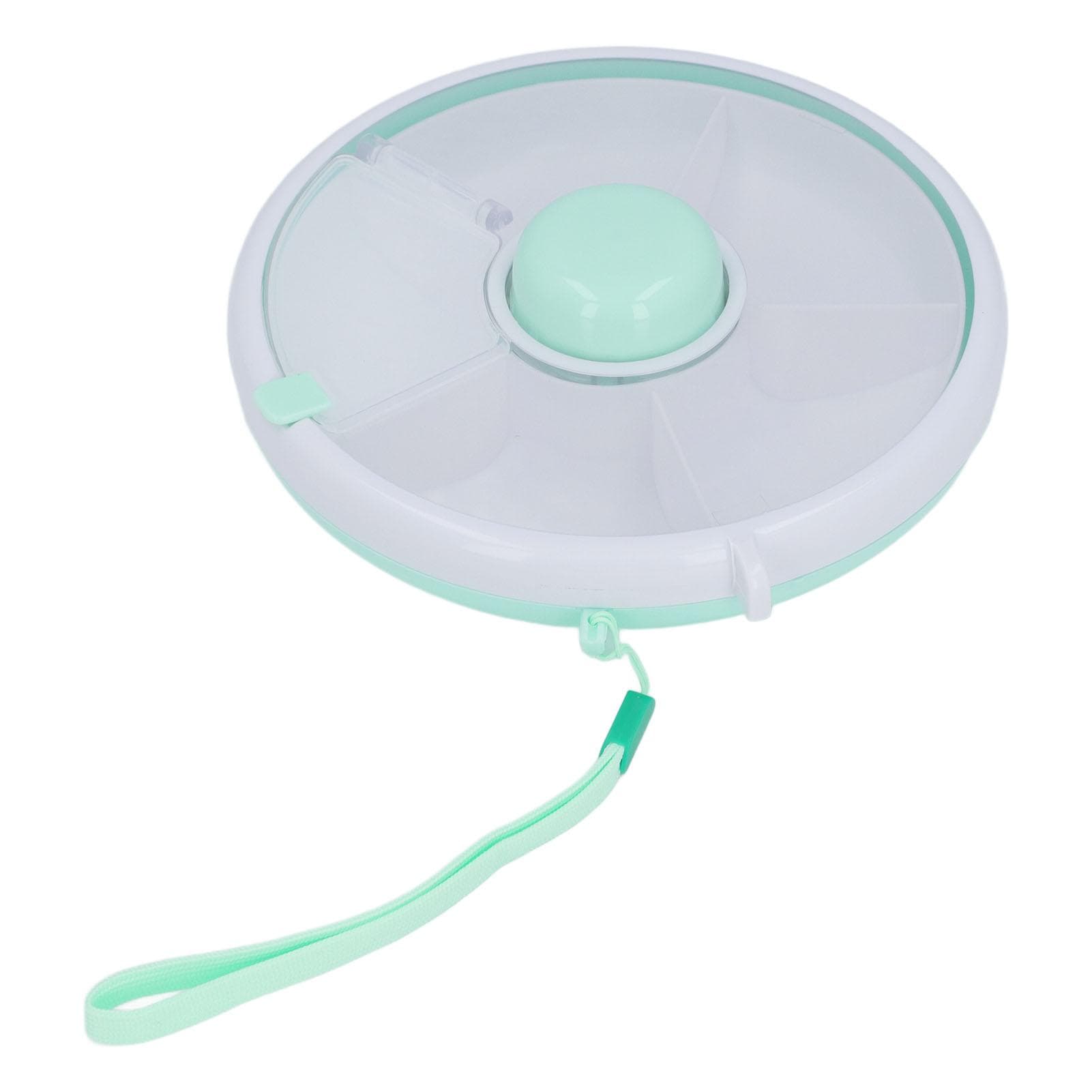 Snack Container Round Rotating Divided PP ABS Leak Proof Portable Snack Storage Box for Outdoor