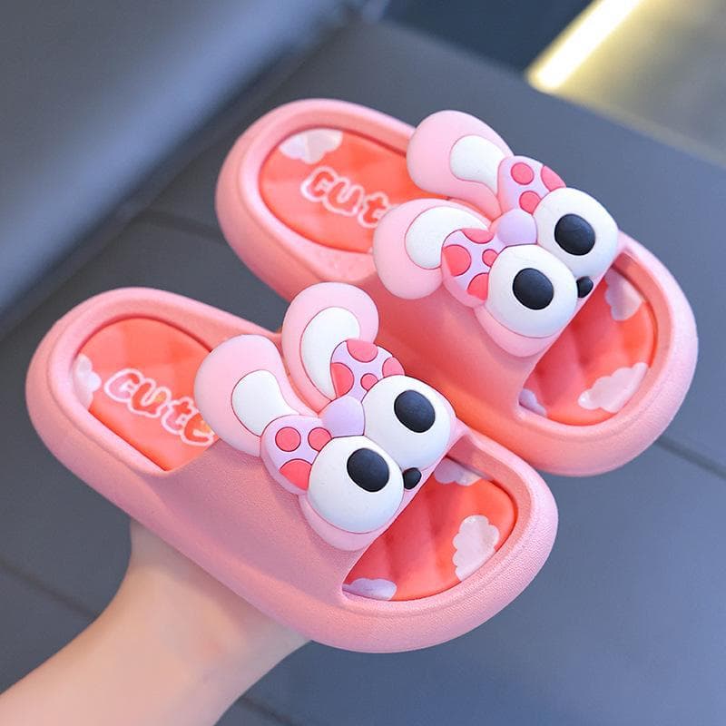 Children's Non-Slip Summer Slippers: Parent-Child Indoor & Outdoor Cute Bath Slippers for Boys, Girls, and Babies Size 26/27 pink