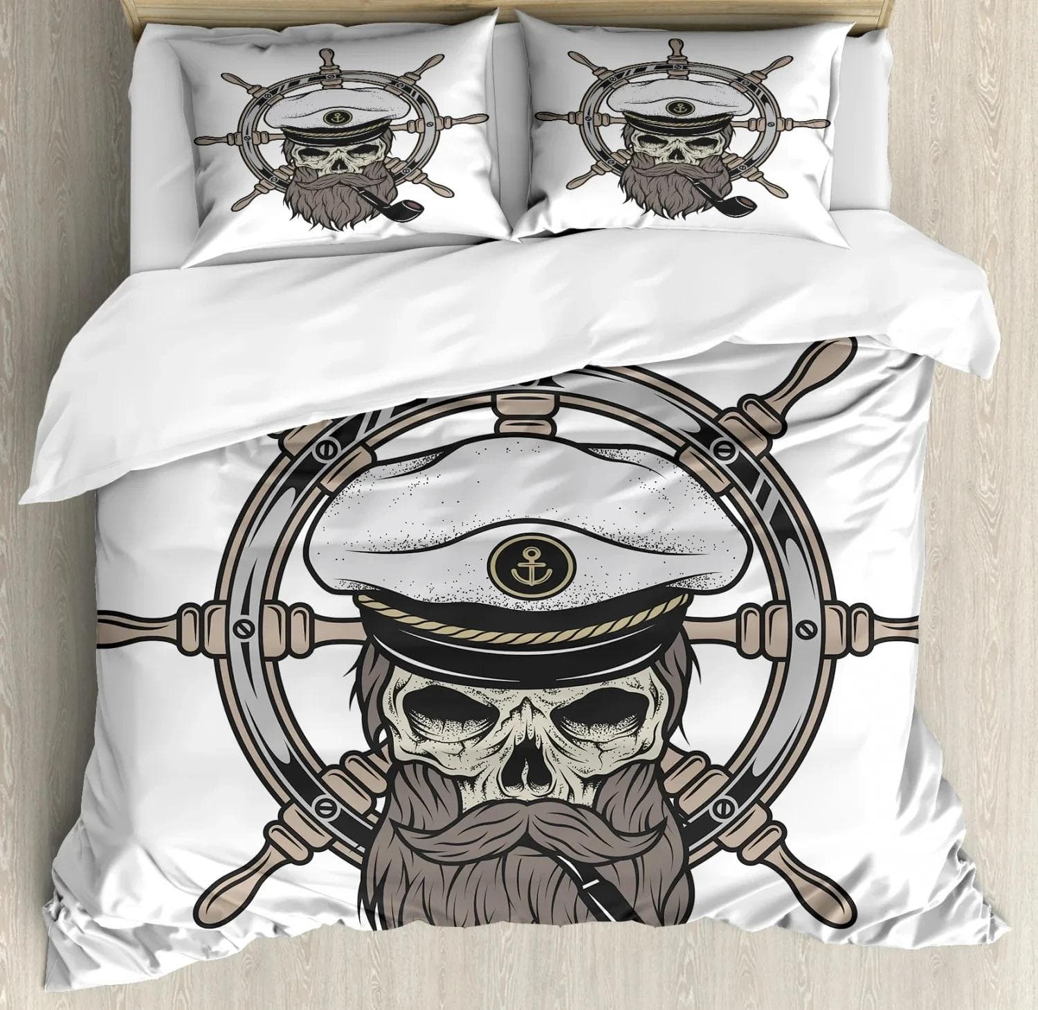 Nautical Pirate Duvet Cover Set Sailboat Theme Bedding Set Palm Tree Island Treasure Hawaiian Beach Cartoon Comforter Cover Full 70x133cm 2pcs