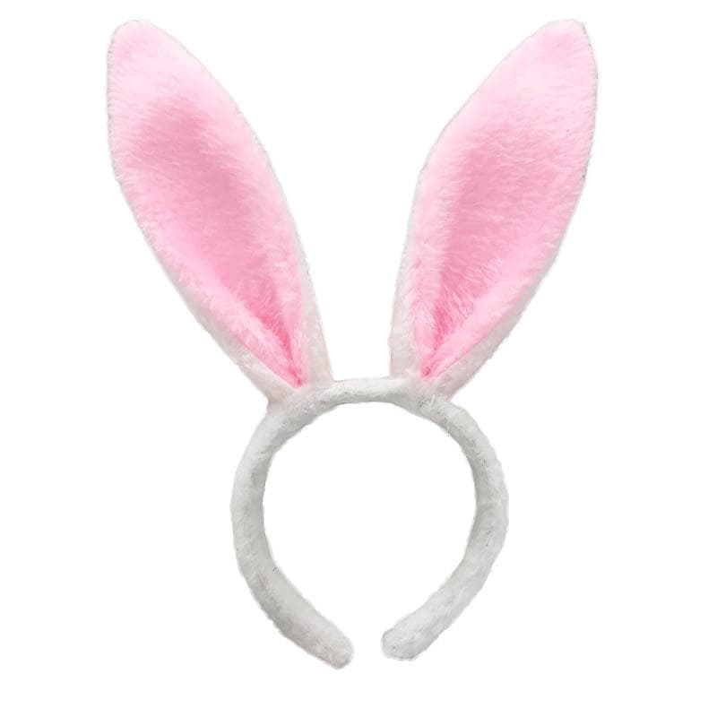 1pc Easter Decoration Cute Rabbit Ear Headband Easter Adult Kids Prop Plush Hairband Bunny Ear Hairband Party Costume Decorations Hair Accessories pink