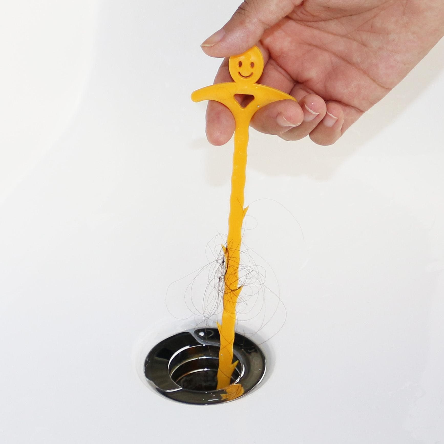 Sink Cleaning Hook Bathroom Floor Drain Sewer Dredge Device Small Tools Creative Home orange