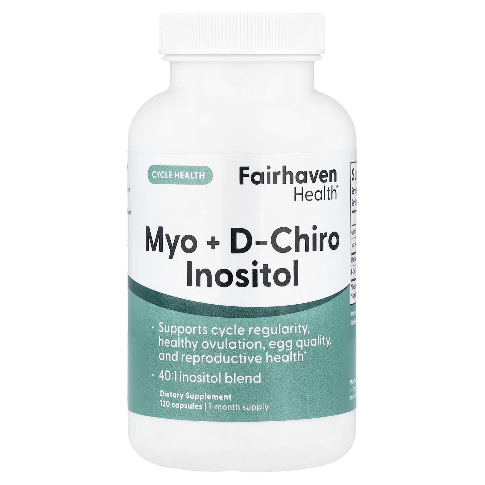Fairhaven Health, Myo + d-Cairo Inositol, 120 Capsules