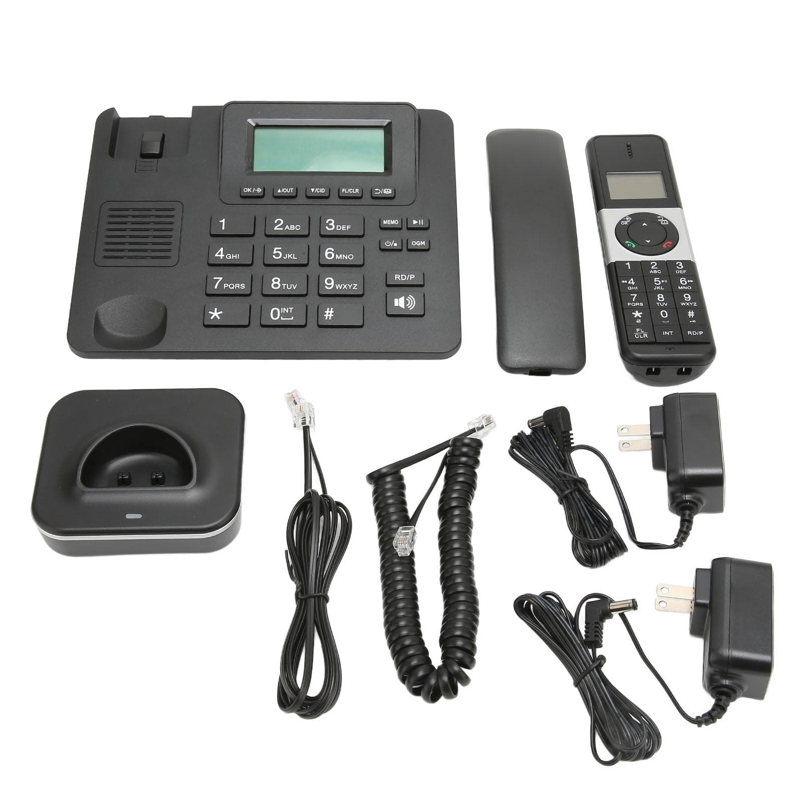 Corded Cordless Phone Incoming Call Display Hands Free Calling Office Phone System US Plug