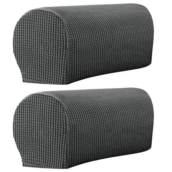 2Pcs Convenient Chair Arm Covers Anti-Slip All Match Comfortable Easy to Stretch Sofa Arm Protector for Living Room dark gray