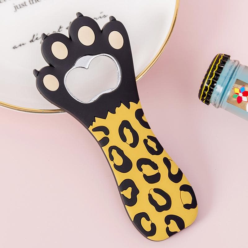 Cat Paw Bottle Opener Multifunctional Cute Cartoon Vibrant Colors Magnet Silicone Bottle Opener black