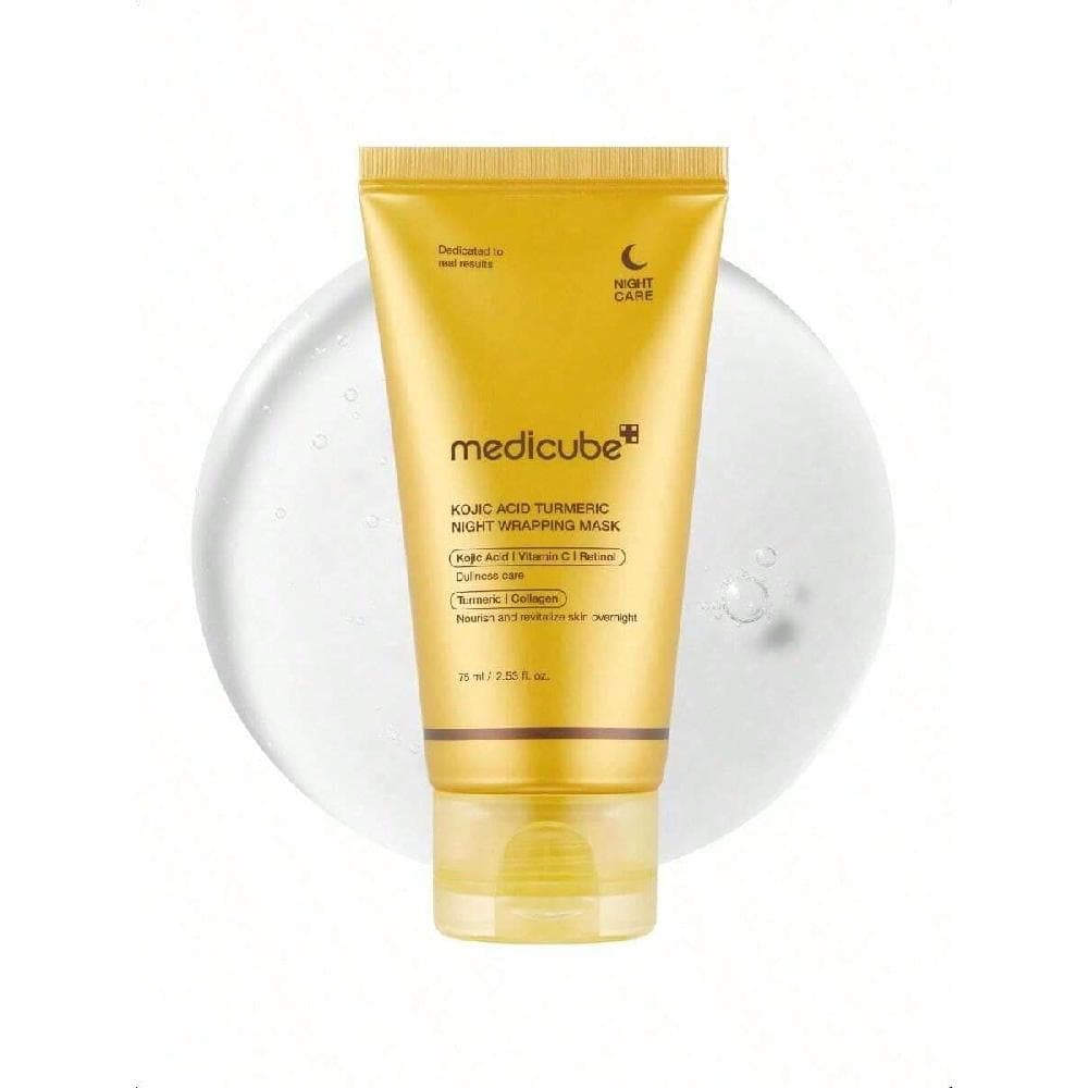 Medicube Kojic Acid Turmeric Night Wrapping Mask 75ml Nourishes Dull, Uneven Skin With Hydrolyzed Collagen For Glowing Skin And Skin Firmnes.