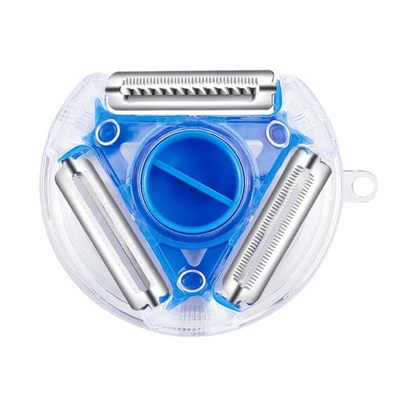 3 in1 Multifunctional Paring Knife Fruit Vegetable Peeler Vegetable Shredding Tool Stainless Steel Blade Removable Kitchen Tools blue