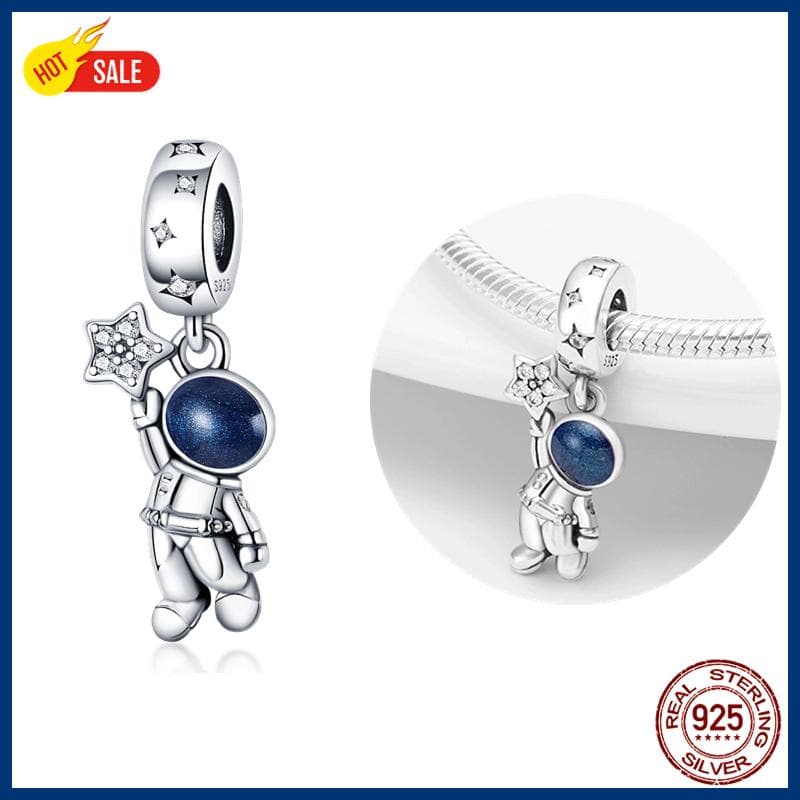 100% S925 Sterling Silver Firefly Charms Evil Eye Hot Air Balloon Blue Charms Fit Original Bracelet DIY Jewelry Making