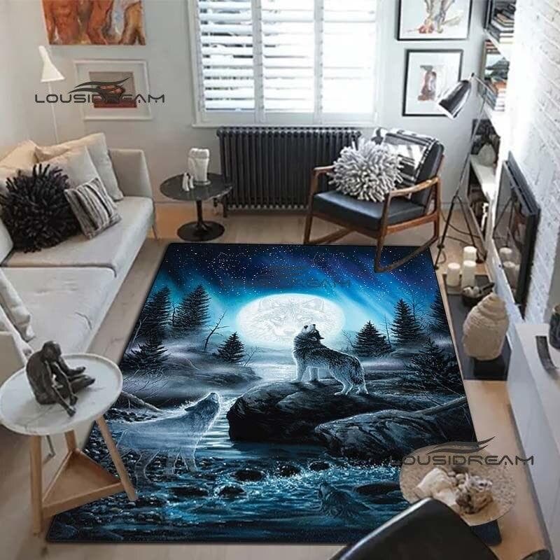Wolf art Carpets and Rug 3D printing animal Carpet Floor Mat Living Room Bedroom Large Area Soft Carpet Kids Room Rug 40cm x 60cm