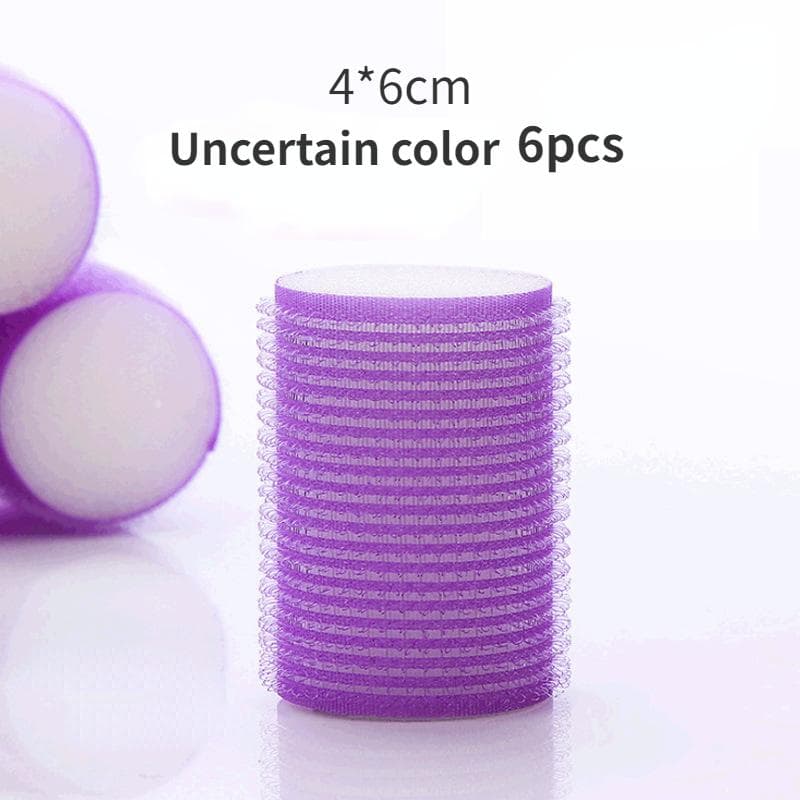 6Pc Sponge Hair Roller Set Self Grip No Heat Self-adhesive Curling Hairdressing Heatless Hair Curler Classic Styling Accessories