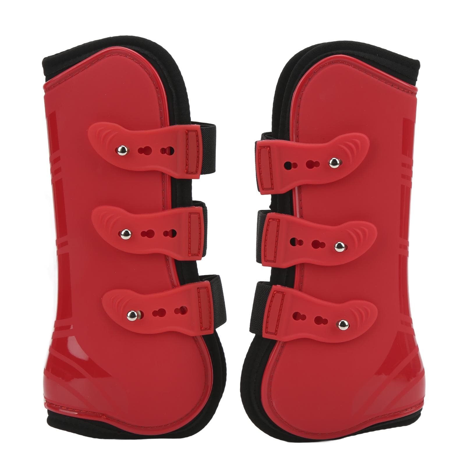 2pcs Horse Front Tendon Boots Adjustable Horse Front Legs Support Boots for Training RacingRed XL