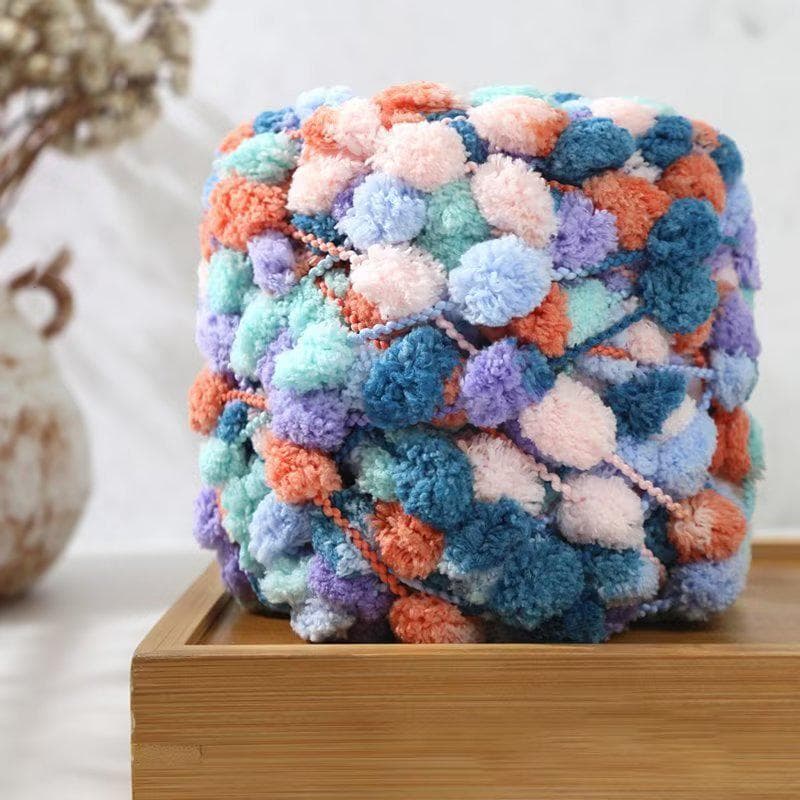 100g/roll Snowball Wool Colorful Thick Ball Yarn Rainbow Velvet Polyester Yarn