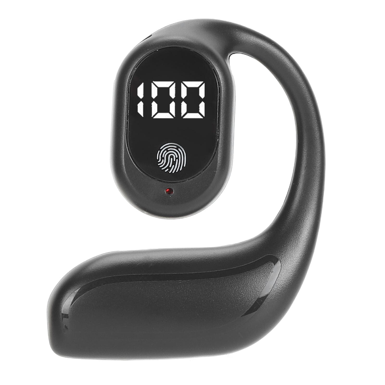 Single Ear Bluetooth Headset Multifunction BT 5.3 Long Endurance Noise Reduction Stereo Sound black