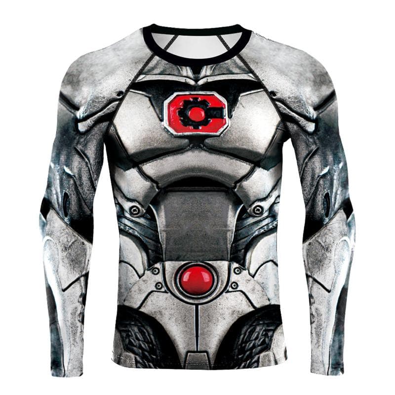 Muscle Tattoo Mens Compression T-shirts Long Sleeve Wolf Dragon Sportswear Rashguard Fitness Gym Tops Tees Streetwear Tshirt 4XL