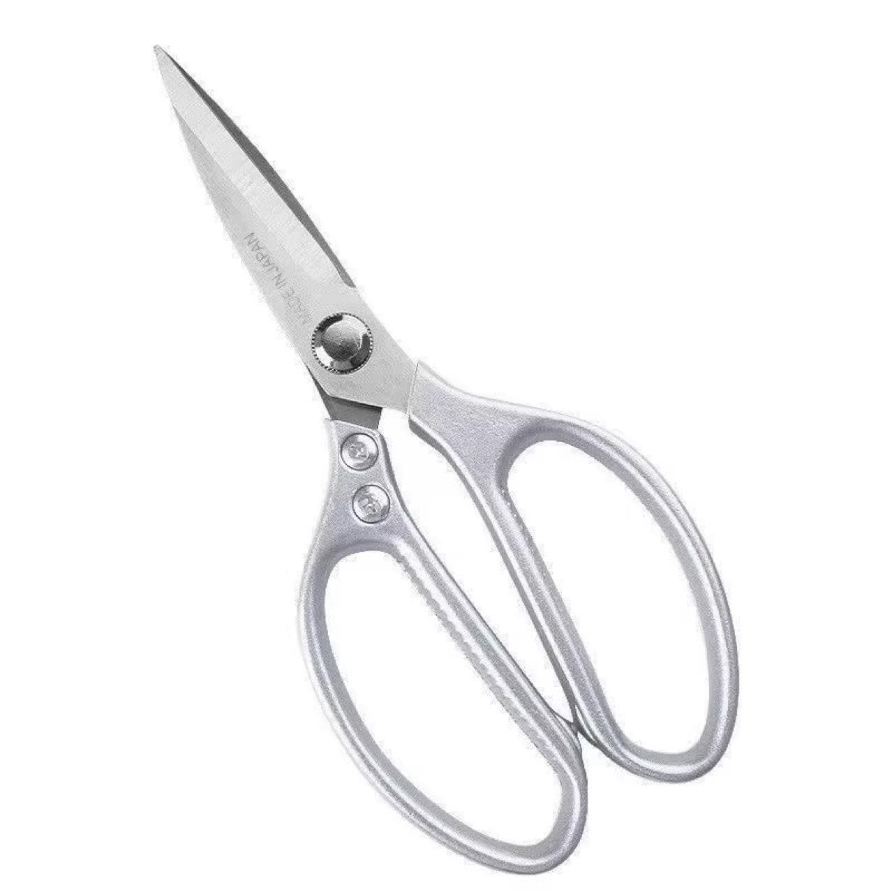 Multipurpose SK5 Stainless Steel Kitchen Scissors for Tough Cutting Tasks - Ideal for Bones, Poultry, Fish, and More. white