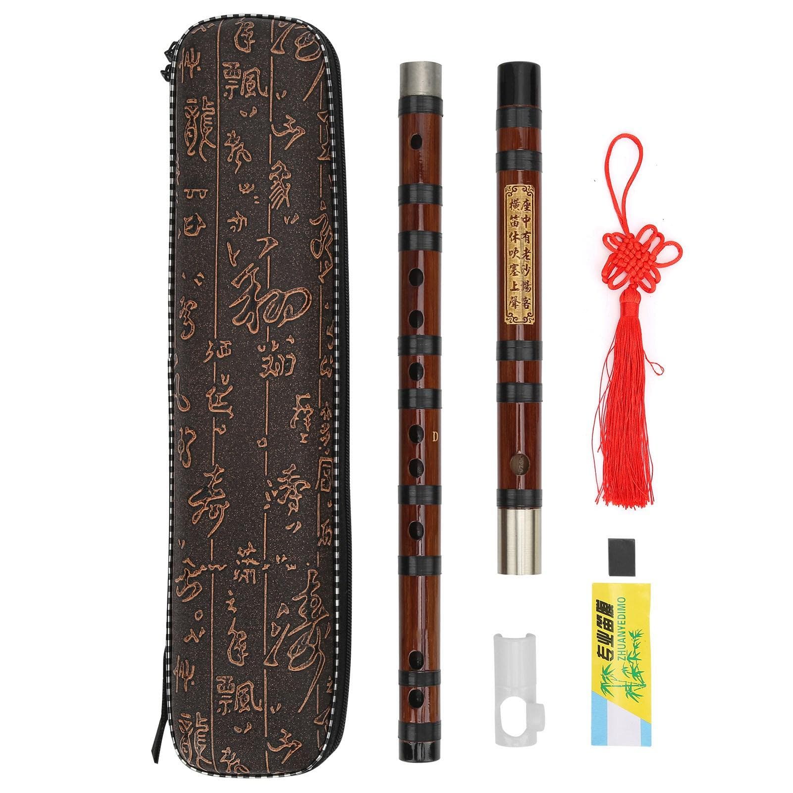Bamboo Flute DKey Lettering Body Dry Material Dizi Kit Traditional Wind Instrument
