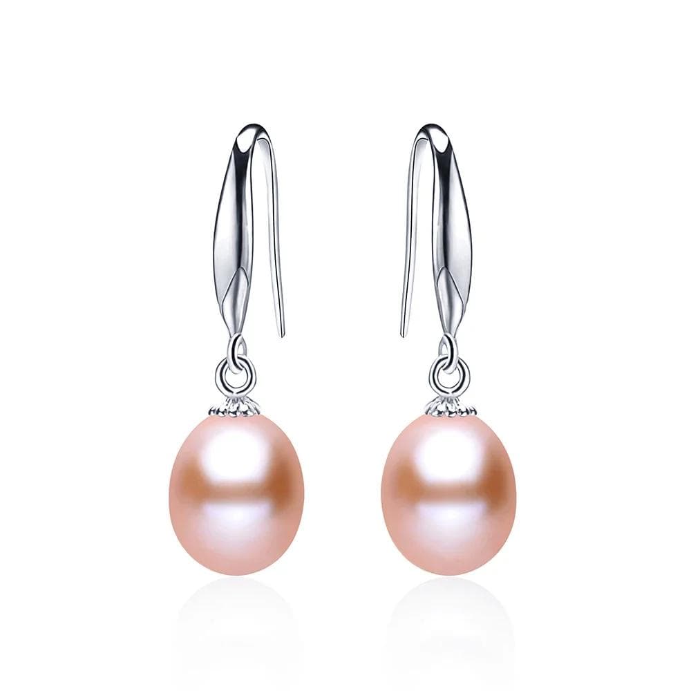 2026 New Arrivals Natural Freshwater Cultured Pearl Drop Earrings for Women 925 Sterling Silver Earrings Wedding Jewelry 8-9mm