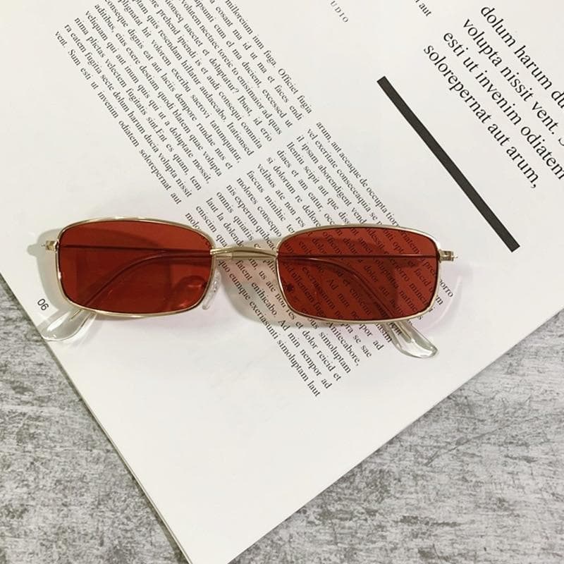 Metal Vintage Rectangle Black Sunglasses Small Oval Women Sun Glasses Men Women Shades Eyewear Clear Lens Uv400 Glasses
