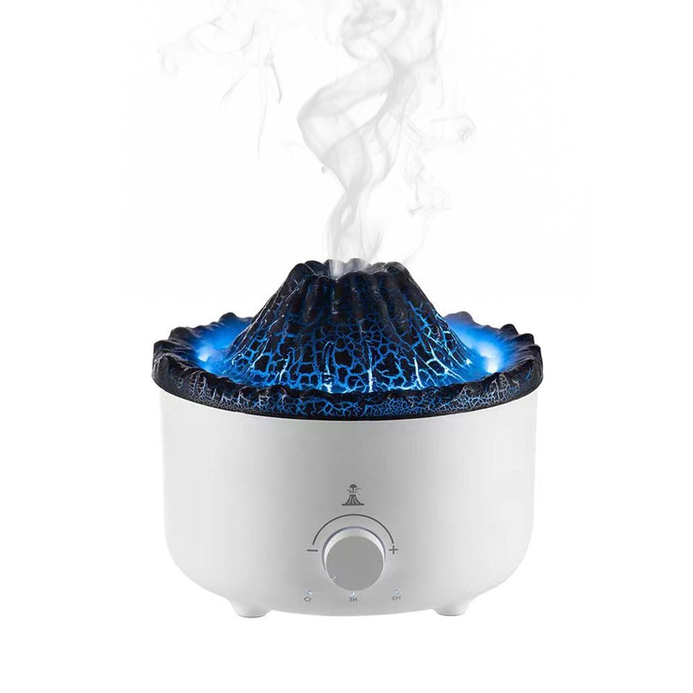 Essential Oil Diffuser Humidifier 3h/6h Timer 560ml Ultrasonic Volcano Jellyfish Aroma Diffuser 3 US Plug blue/white