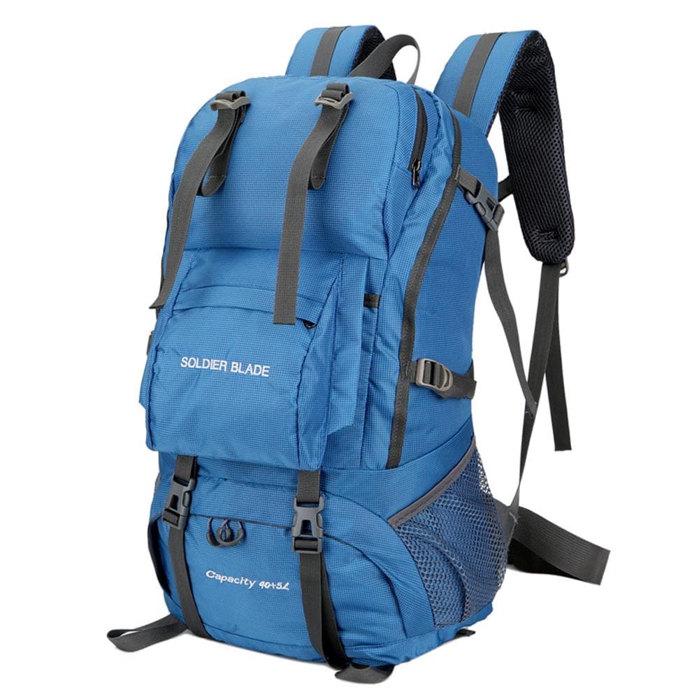 50L Camping Hiking Backpack Large Capacity Mountaineering Pack Waterproof Travel Backpack blue