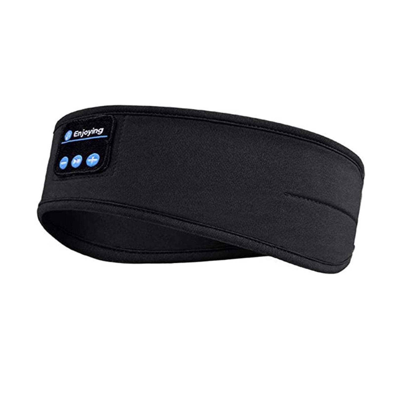 BT Music Soft Warm Hair Band with Stereo Headphone Headset Speaker Wireless Mic Hands-free for Men black
