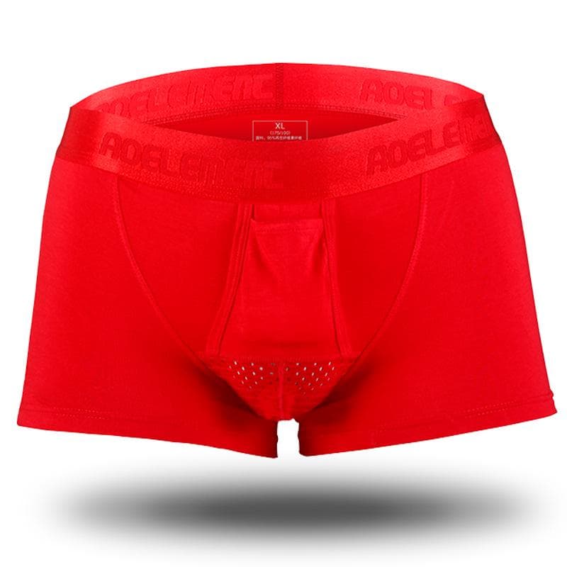 Men Panties Boxer Shorts Underpants Men's Panties Boxer Underwear Cotton Comfortable Breathable Men's Panties XXXXL red