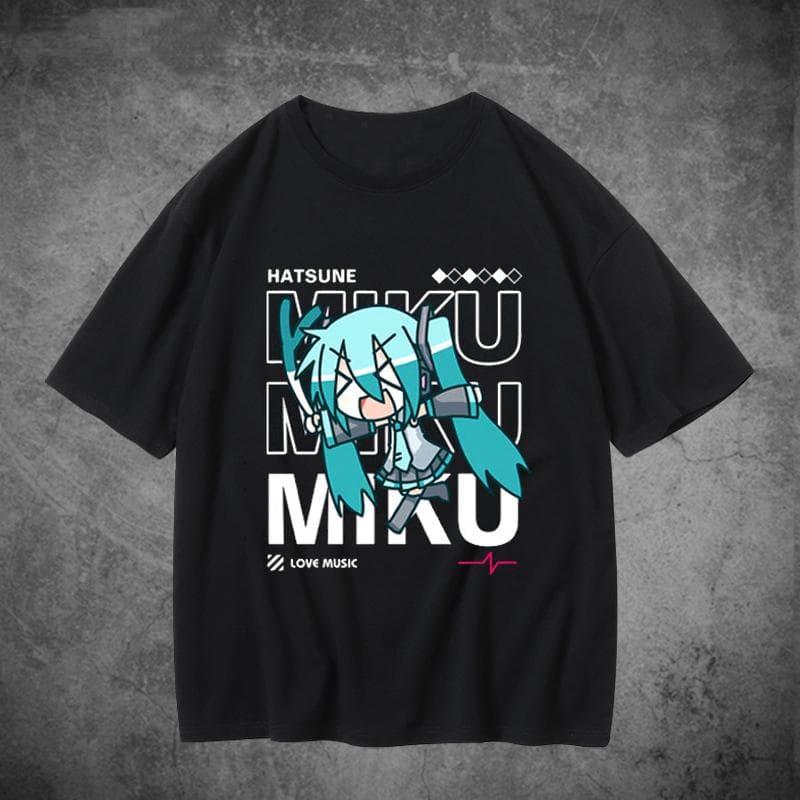 2025 New Men's T-shirt Casual T-shirt Cotton T-shirt Various Sizes Printed T-shirt Hatsune Miku Printed Street T-shirt XXL