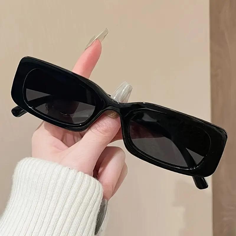 1Pc 2Pcs Fashion Rectangular Glasses PC Lenses Retro Trendy Unisex for Beach Outdoor Street Style