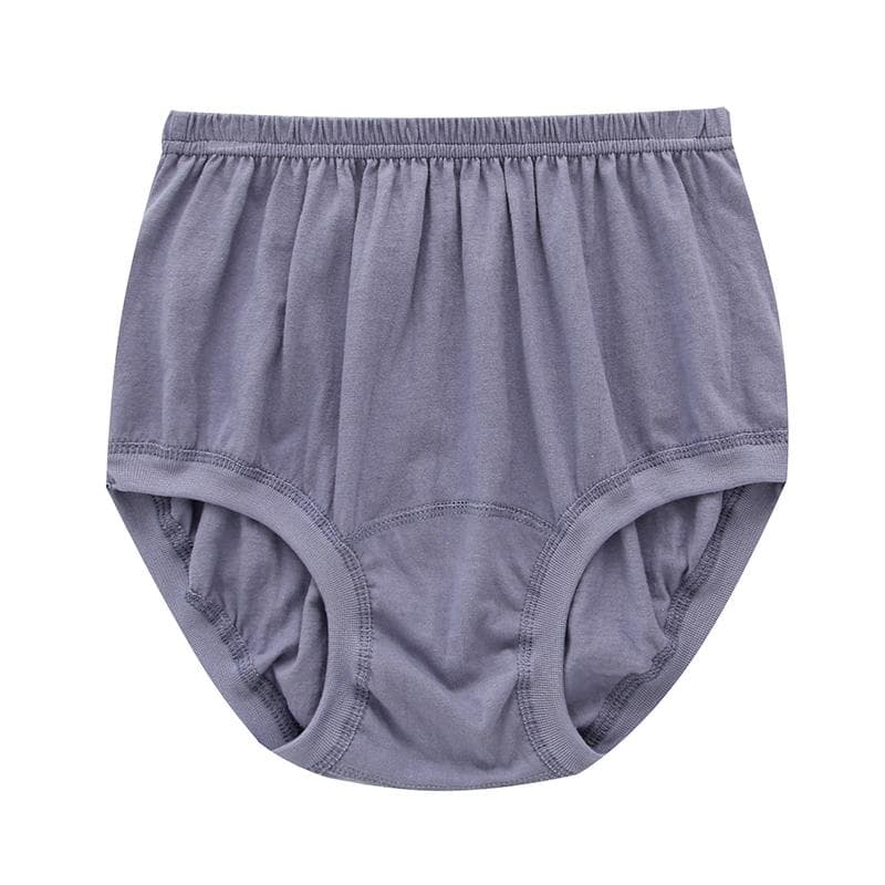 Women Underpants Cotton Panties Underwear Breathable High Waist Comfortable Soft Plus Size Briefs L grey