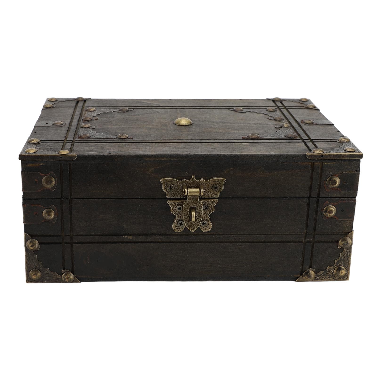 Vintage Storage Container Delicate Elegant Wooden Keepsake Box for Jewelry Gift Crafts Grayish