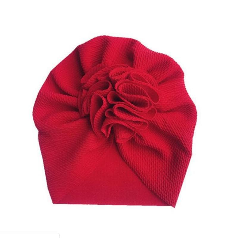 Lovely Flower Baby Hat Soft Baby Girl Hat Turban Spring Infant Toddler Newborn Baby Cap Bonnet Headwraps Kids Hat Beanies red