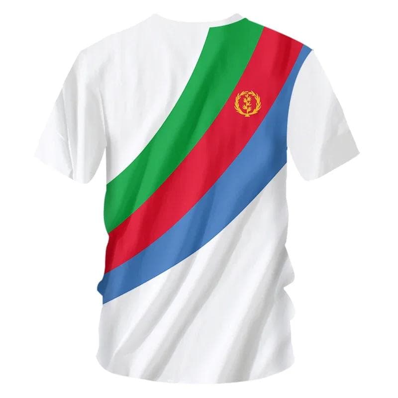 New Eritrean Flag Graphic 3D Printed T-shirt Eritrean National Emblem Men's Tops National Day Gifts Personalized Tee XL