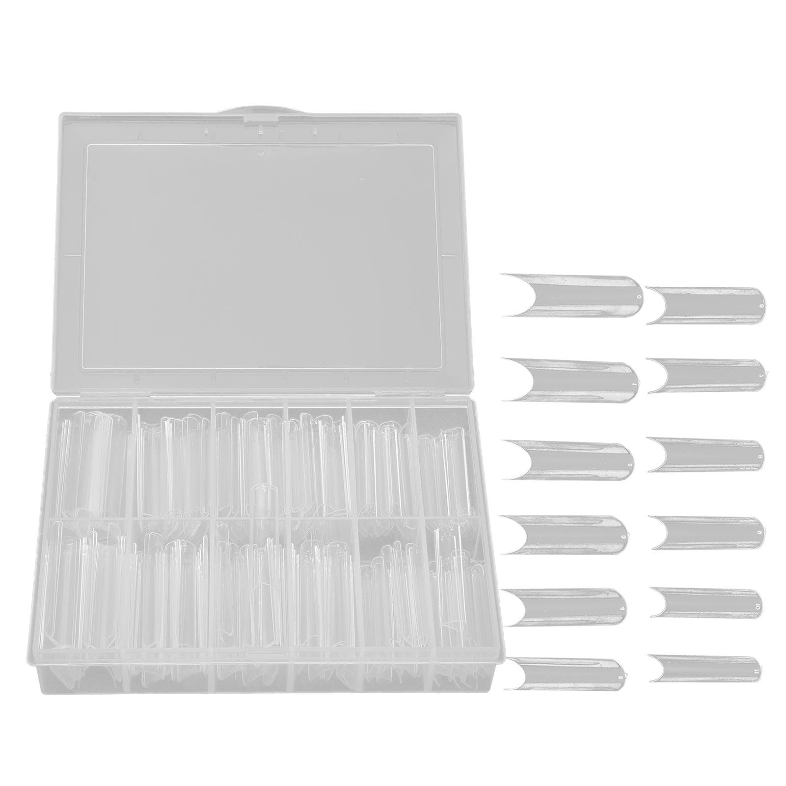 240pcs False Nail Tip Extra Long Clear Fake Artificial Nail Tips for Home DIY SalonTransparent